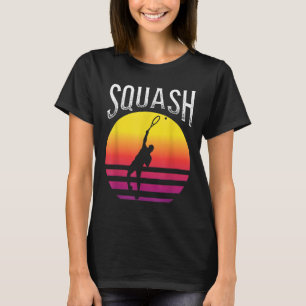Camiseta Raquete Squash Bola Quadra de Squash Badminton