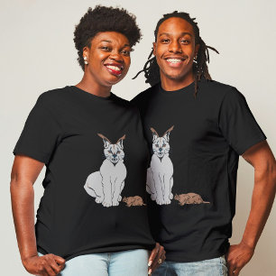 Camiseta Rare Twin Serval Wildlife Beauty Black