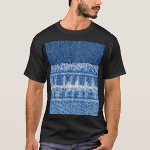Camiseta Rasgada: Quadro de Jeans Azuis Duplos