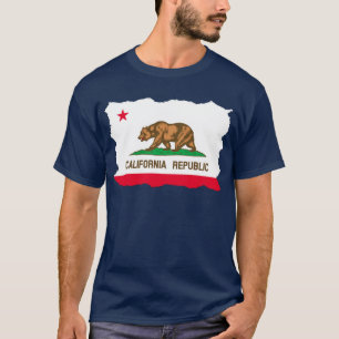 Camiseta Rasgo da bandeira de Califórnia para fora