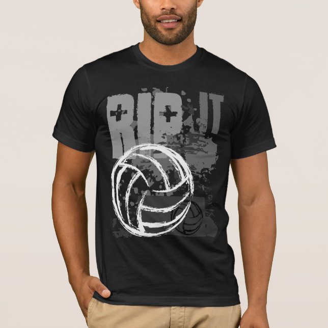 Camiseta RASGO do voleibol ELE B&W (Frente)