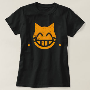 Camiseta Rasgos do gato Emoji do Grunge da alegria