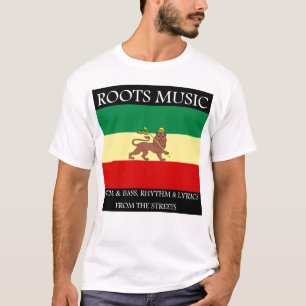 Camiseta Rasta - leão da bandeira de Etiópia da música d