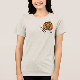 Camiseta rasta life lion head red green yellow Jamaica real