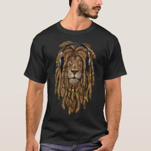 Camiseta Rasta Lion Dreadlock Jamaica para Rastafari
