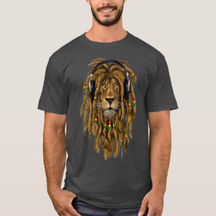 Camiseta Rasta Lion Dreadlocks Reggé Legal presente para o