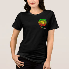Camiseta rasta lion head green yellow Jamaica one love