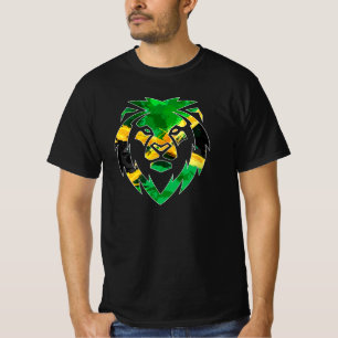 Camiseta Rasta Lion, Rastafarian, bandeira jamaicana, Jamai