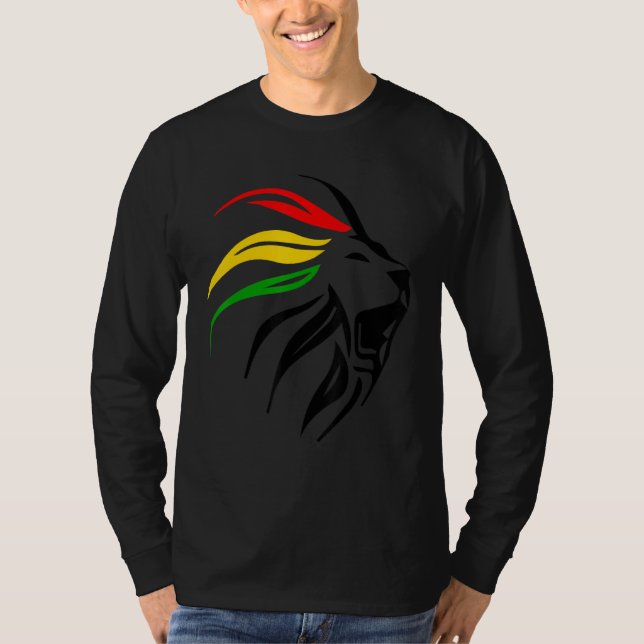Camiseta Rasta Live Up Apparel Rasta Lion Design (Frente)