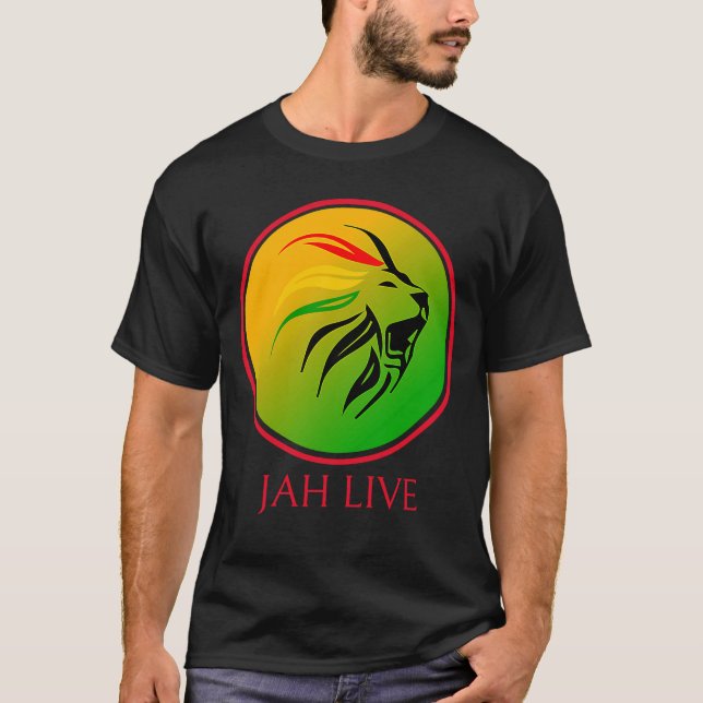 Camiseta Rasta Live Up Jah Live Lion (Frente)