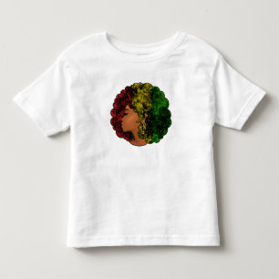 Camiseta Rasta negra mulher a verde-vermelha