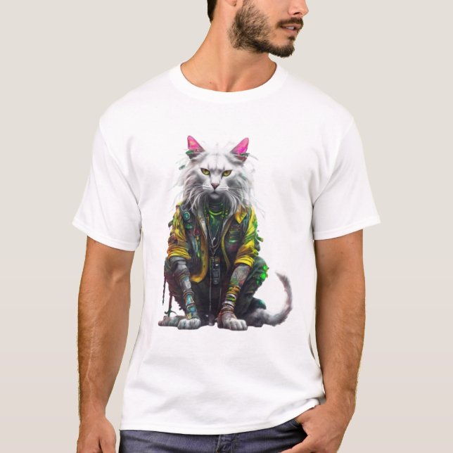 Camiseta Rasta Neon Cat (Frente)