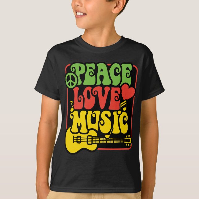 Camiseta Rasta PEACE-LOVE-MUSIC (Frente)