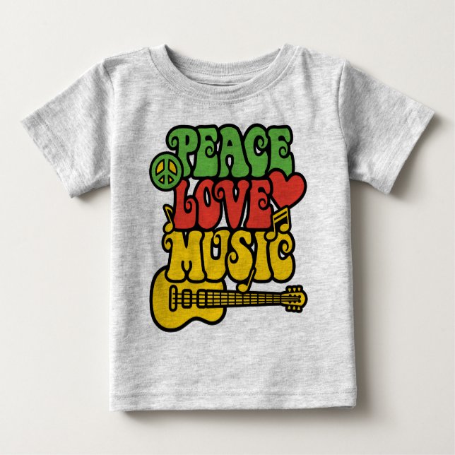 Camiseta Rasta Peace-Love-Music (Frente)