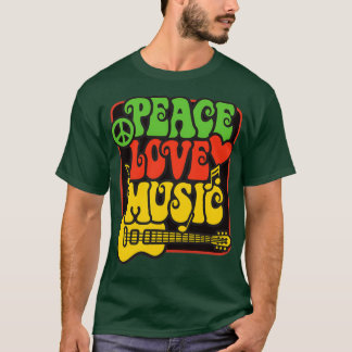 Camiseta Rasta Peace Love Music