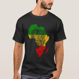 Camiseta Rasta Reggae Africa Map Lion Rastafari Roots Regga