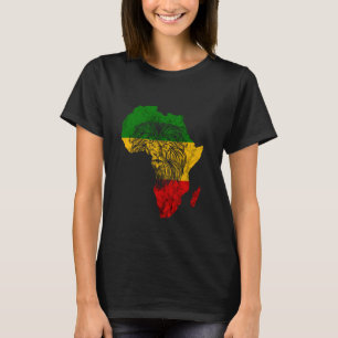 Camiseta Rasta Reggae Mapa da África Leão Rastafari Raízes 