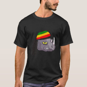Camiseta Rasta Reggae Rhino Rastafarian Roots One Love Jama