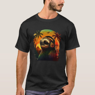 Camiseta Rasta Reggae Sloth Music Rastafari Hippie Jamaican