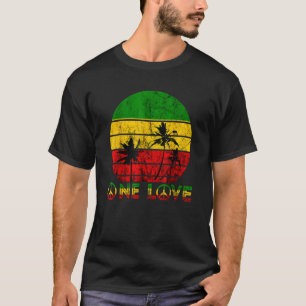 Camiseta Rasta Reggae Um Amor Retro Vintage Pôr do Sol Jama