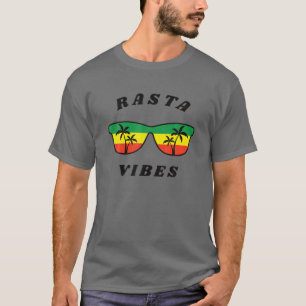Camiseta Rasta Vibes Reggae Rastafari Palm Tree Tropical Su