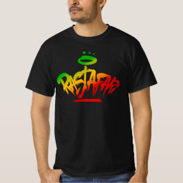 Camiseta Rastafari Estilo de Etiqueta de Grafite Rasta Colo