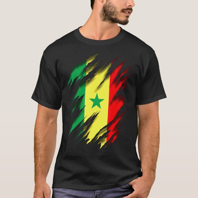Camiseta Rastafari Rasta Senegal Flag (Frente)