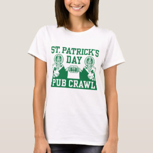 Camiseta Rastejamento de bar do dia de St Patrick