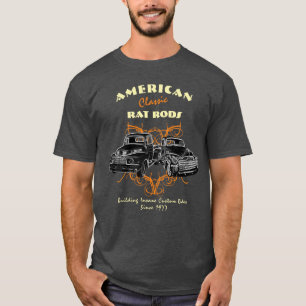 Camiseta Rat Clássico Americano Rods Insane Rides Caminhões