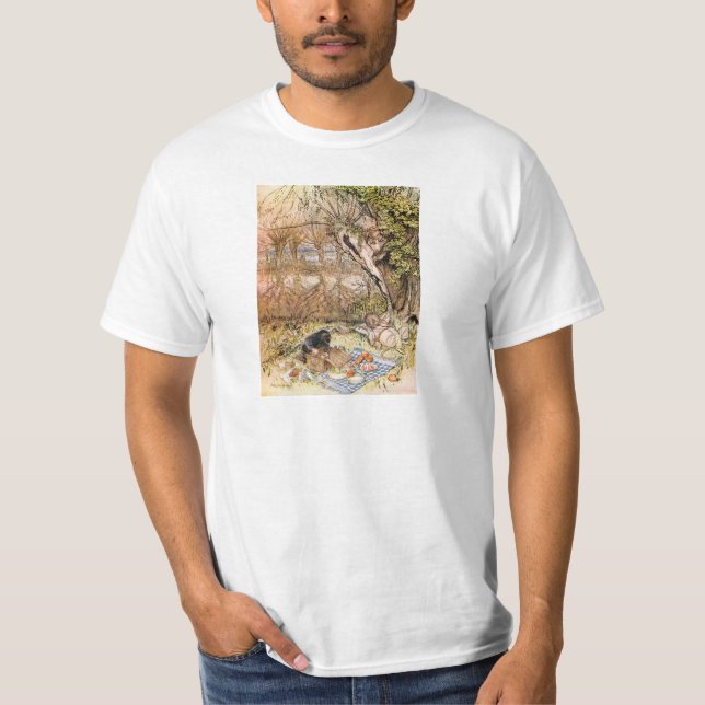 Camiseta Rat E Mole Têm Um Picnic - Arthur Rackham (Frente)