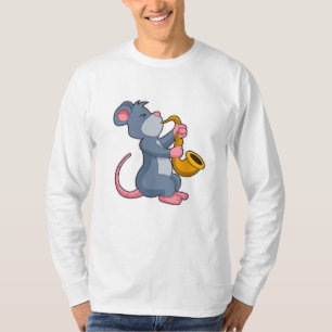 Camiseta Rat Music com Saxofone