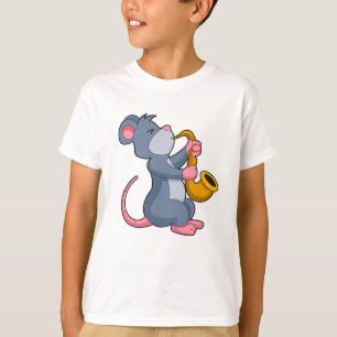 Camiseta Rat Music com Saxofone