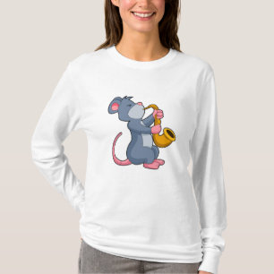 Camiseta Rat Music com Saxofone