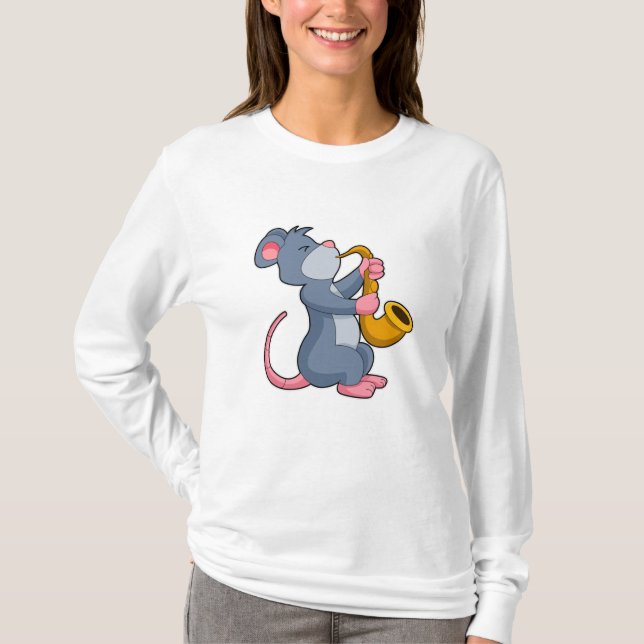 Camiseta Rat Music com Saxofone (Frente)