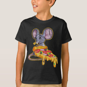 Camiseta Rat Pizza Engraçado Rato de Ladrão