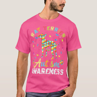 Camiseta Rat Terrier Dog Para Consciência Autismo Mês Dia M