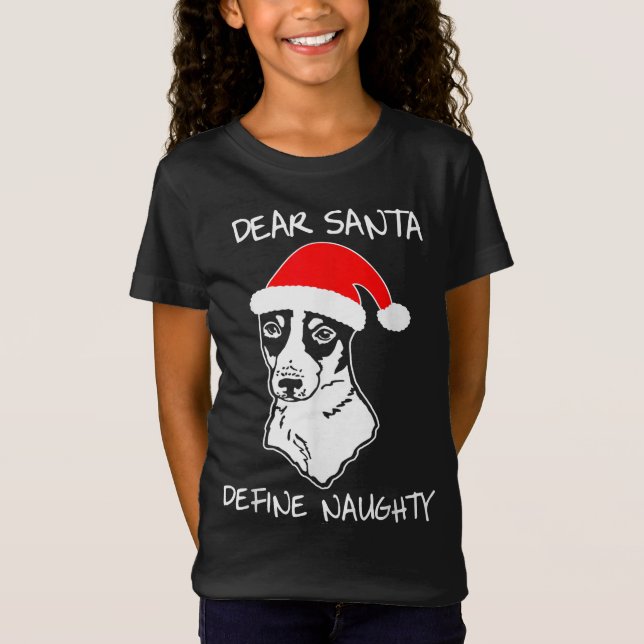 Camiseta Rat Terrier tem presentes feios de Natal engraçado (Frente)