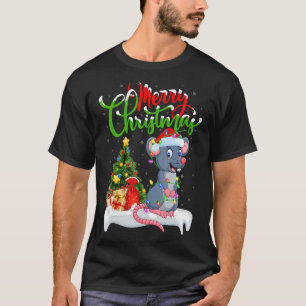 Camiseta Rat Xmas Decorações Papais noeis Rat Natal