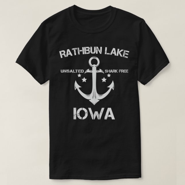 Camiseta RATHBUN LAKE IOWA Campanha de pesca engraçado Gif  (Frente do Design)