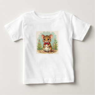 Camiseta Ratinho fofo e adorável com gravata