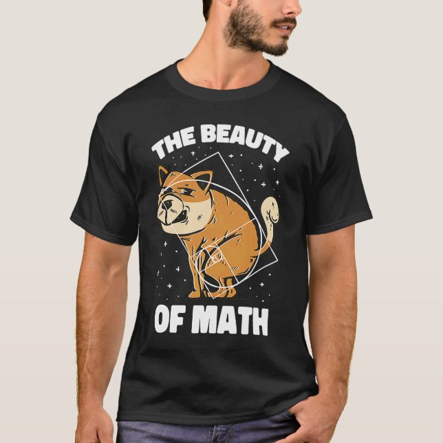 Camiseta Ratio Fibonacci Ouro Cão Para Matemática (Frente)