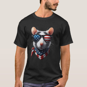 Camiseta Rato 4 de Julho Dia da Independência Americano EUA