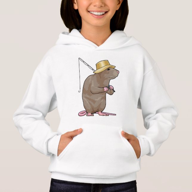 Camiseta Rato a pescar com cana de pesca (Frente)