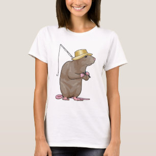 Camiseta Rato a pescar com cana de pesca