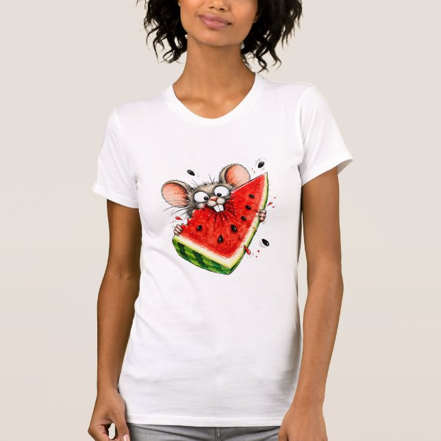 Camiseta Rato alegre come melancia (Frente)