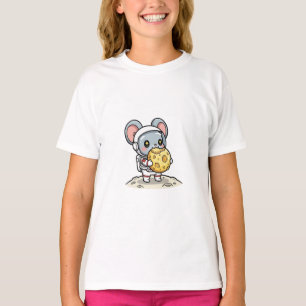 Camiseta Rato Astro Lua Queijo Mordedor Crianças