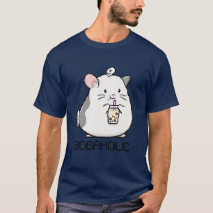 Camiseta Rato Bobaholic Pixel ama Boba Tea