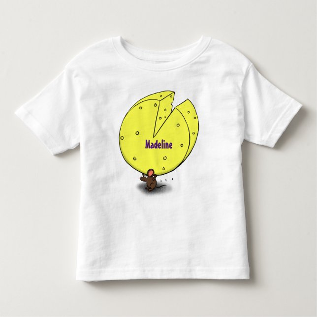 Camiseta Rato bonito com ilustração de desenho animado de q (Frente)