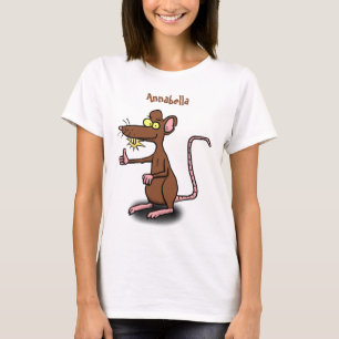 Camiseta Rato castanho-bonito deita um desenho animado