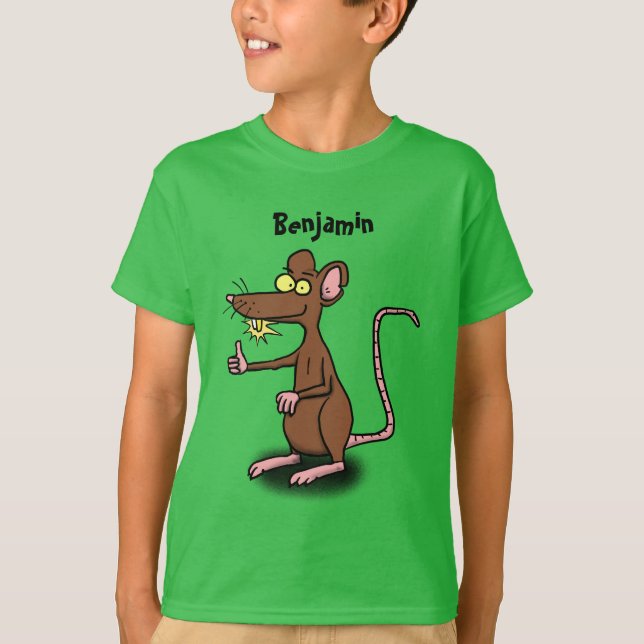 Camiseta Rato castanho-bonito deita um desenho animado (Frente)